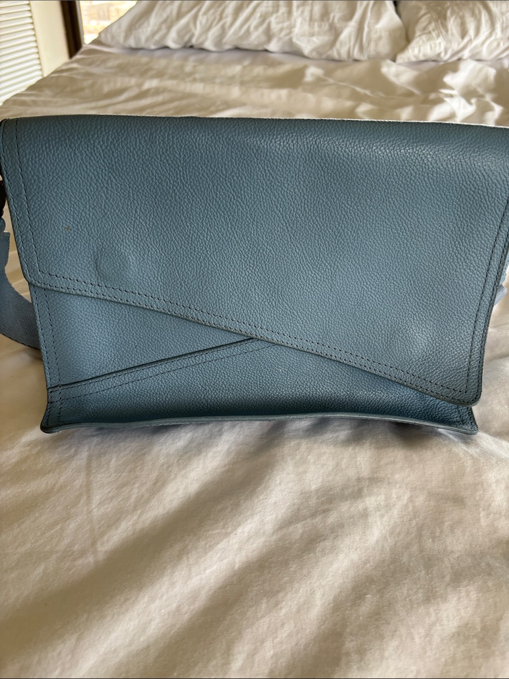 Botkier Dusty Blue Leather Crossbody Bag